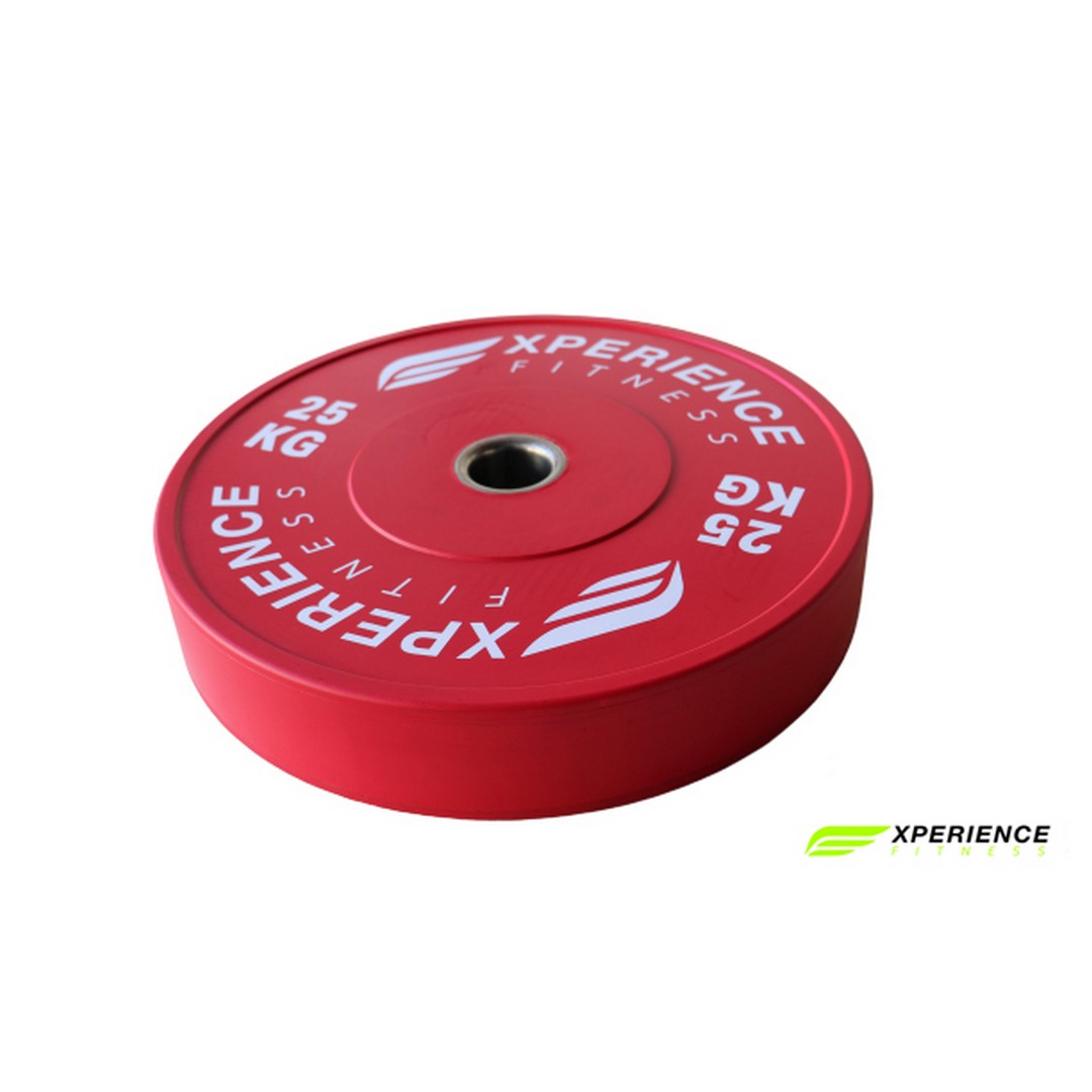 BUMPER PLOČE U BOJI EXPERIENCE FITNESS  2 x 25 KG CRVENA